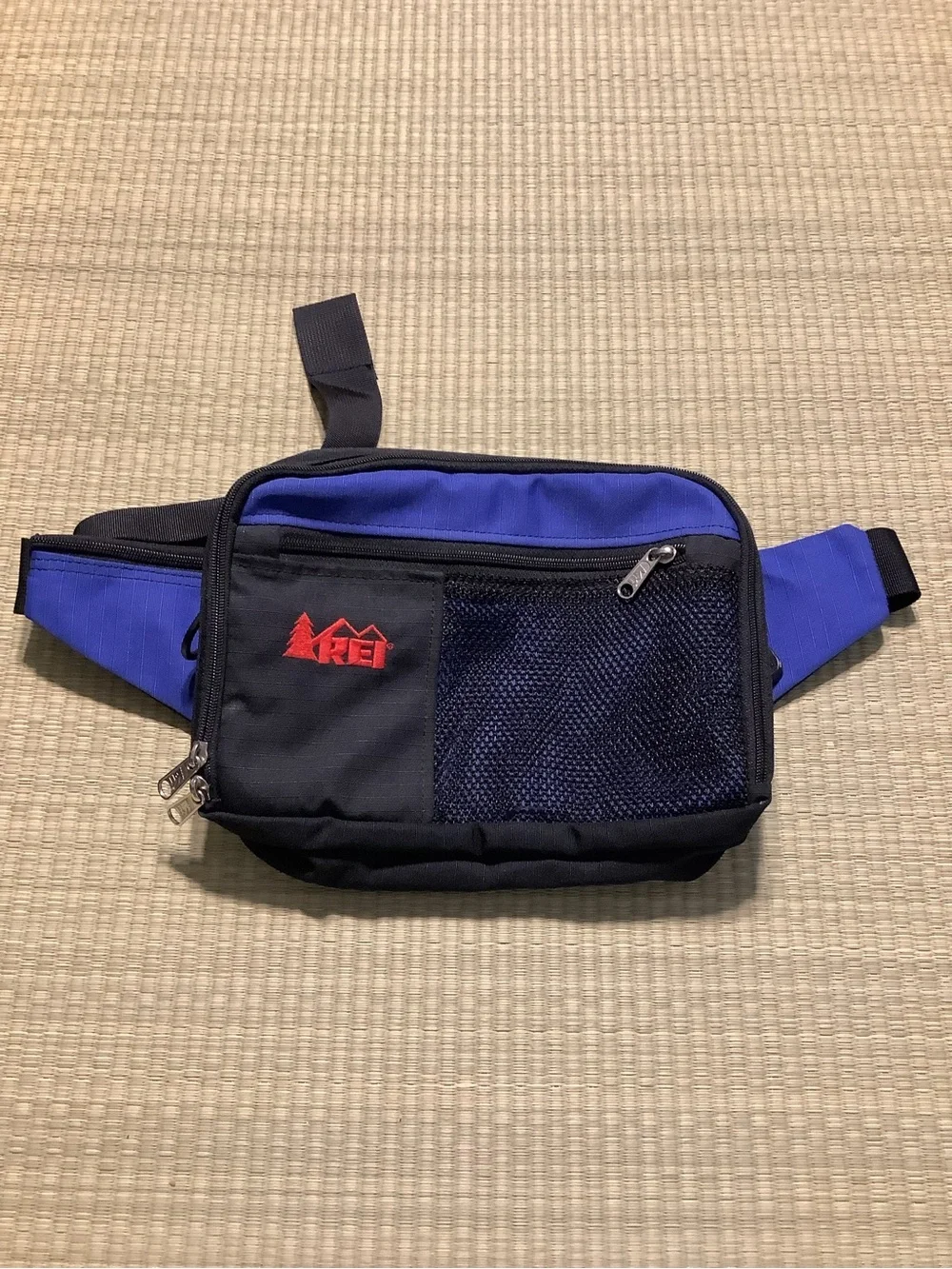 Vintage REI Co-op Fanny Pack Black Blue Utility Bag Travel Hiking